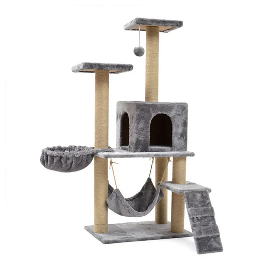 Torre Arbol Casa Rascador para Gatos con Juguete 140