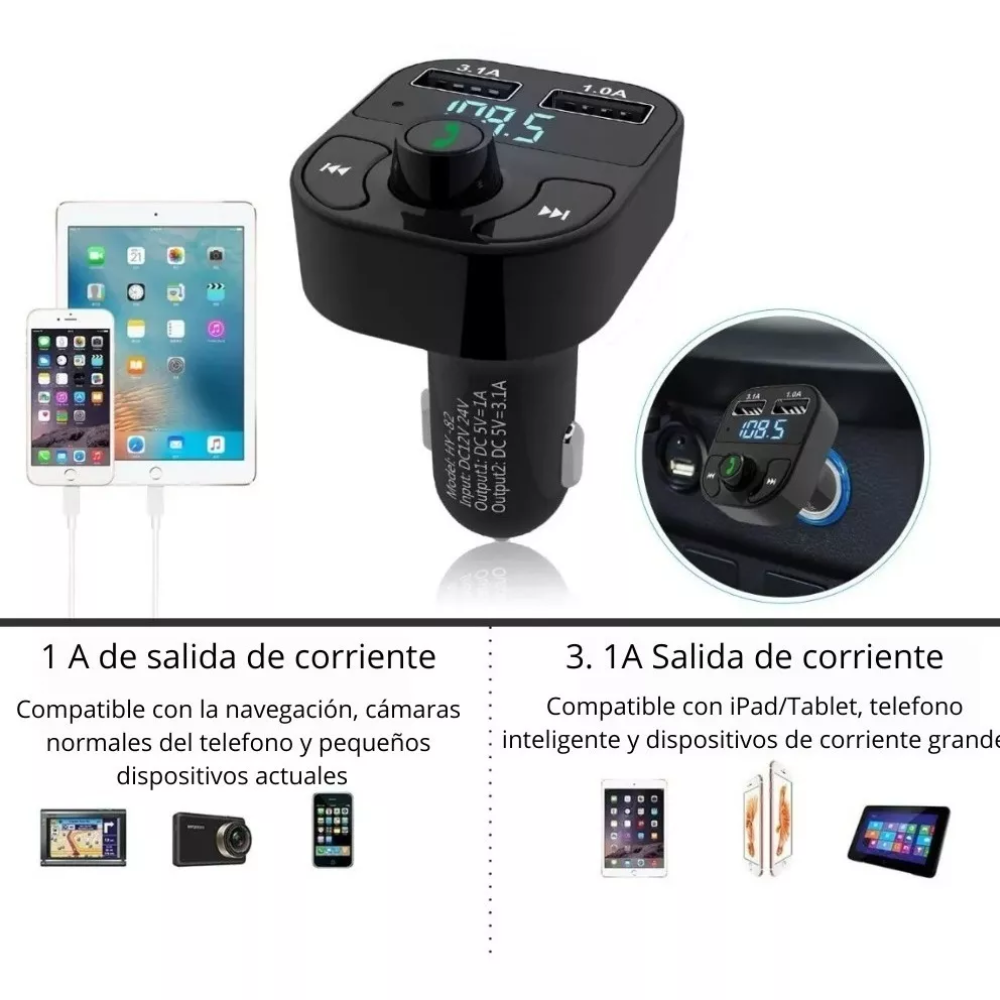 Receptor Bluetooth Autos Fm Mp3