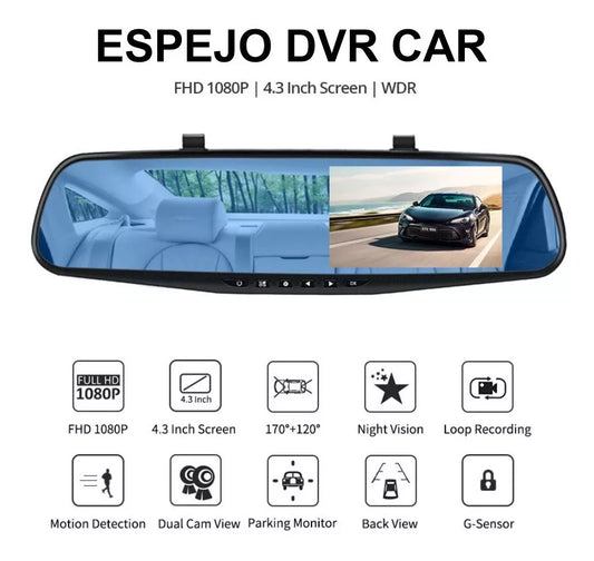 Retrovisor camara HD delantera y trasera